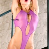 Купальник слитный стринги с высоким бедром Touch Secret фиолетовый