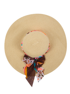 Шляпка женская с широкими полями Charmante HWHS 131608 - темная солома