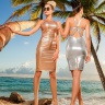 Платье пляжное для женщин + плавки-стринг Lora Grig WQ/WCG 111907 LG A - золотой